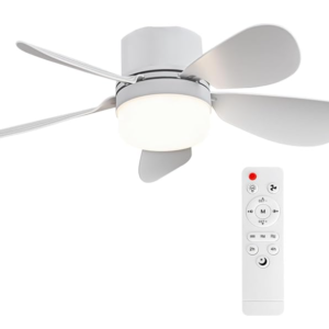 Ventilador de toma con luz y control remoto, ventiladores de techo pequeños portátil