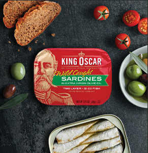 King Oscar Sardinas sin piel y sin hueso en aceite de oliva, 4.38 onzas